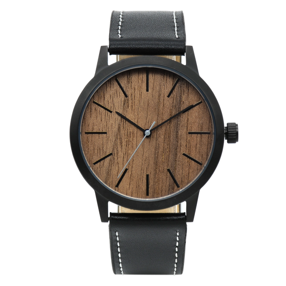 Bewell Latest Fashion Gift Hot Sale Stainless Steel Genuine Leather Japanese Movement Man Wrist Wood Watch