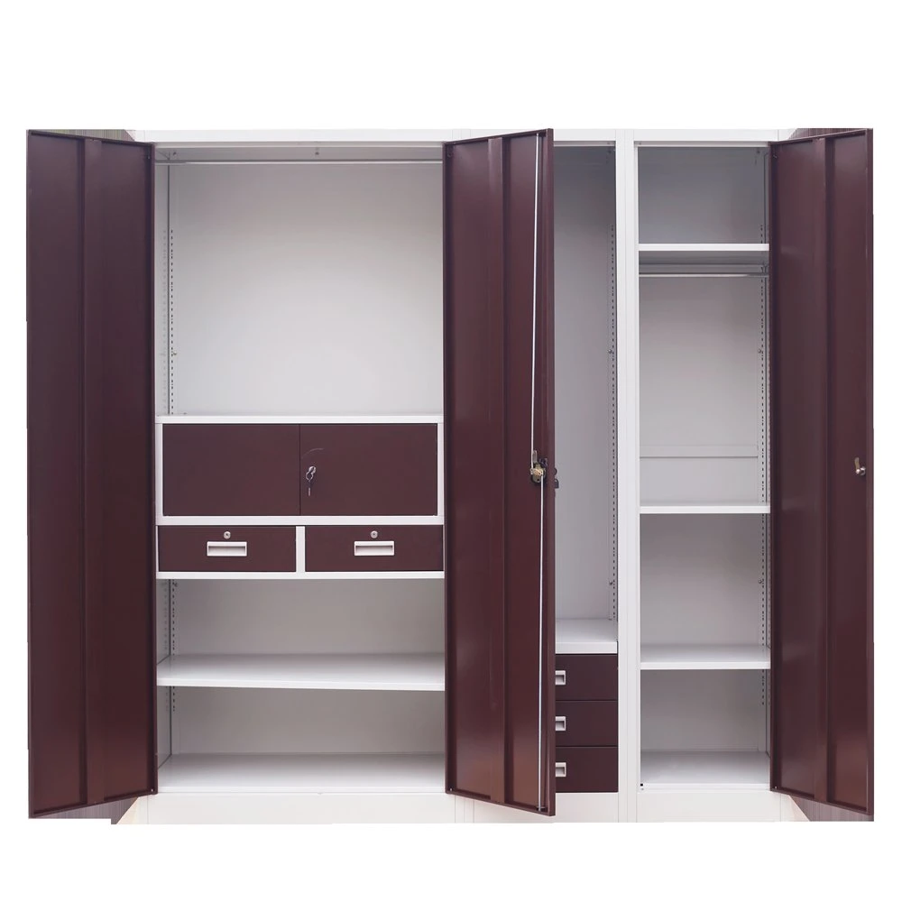 2 Door Wardrobe Steel Locker Cabinet Iron Almirah Metal Clothes Cabinet