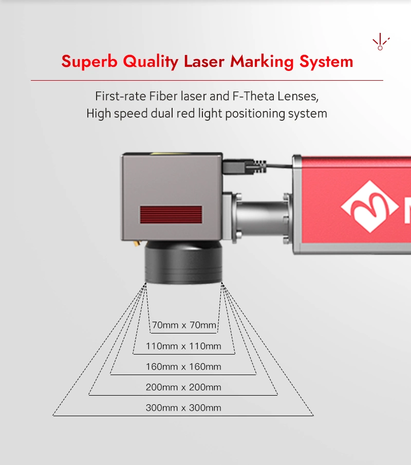 30W 20W máquina de marcado láser CNC de fibra con rodamiento