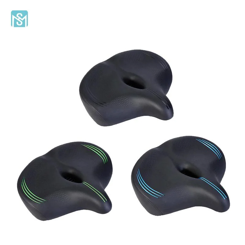 Almofada de furo de passagem para bicicleta alforre Saddle topo grande confortável almofada de silicone Acessórios para bicicletas de desportos de montanha