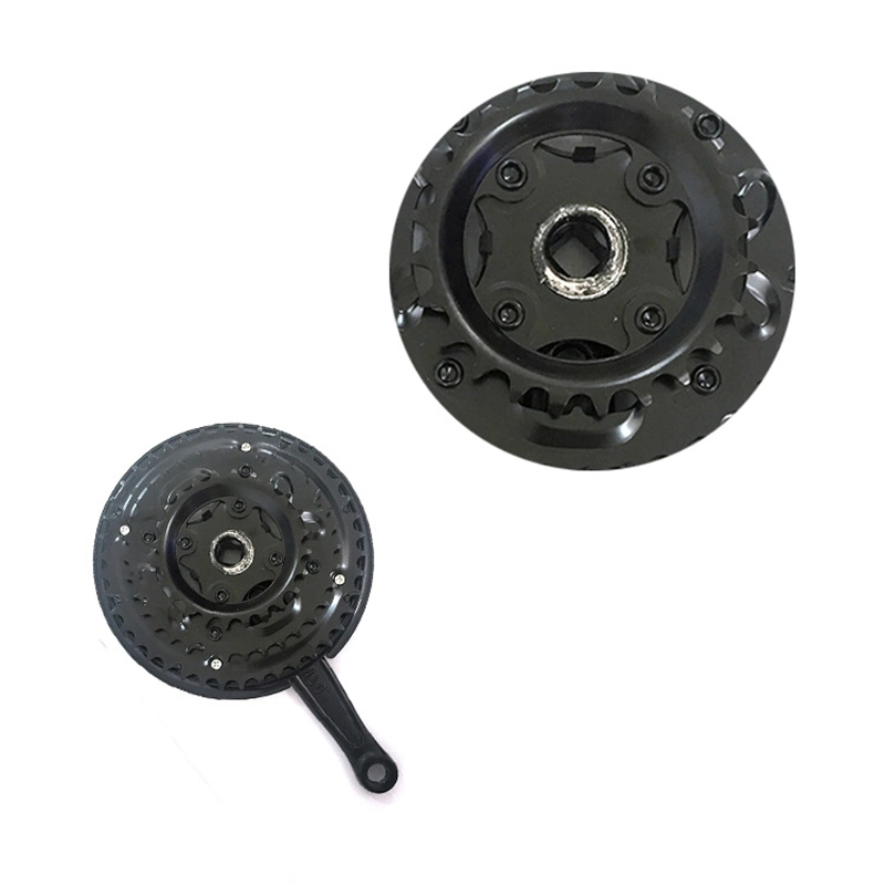 Mountain Bike Crank & Chainwheel /Bicycle Crank Sets/Plastic Coated Chainwheels/Three Piece Chainwheel 42t/34t/24t Bicycle Spare Parts