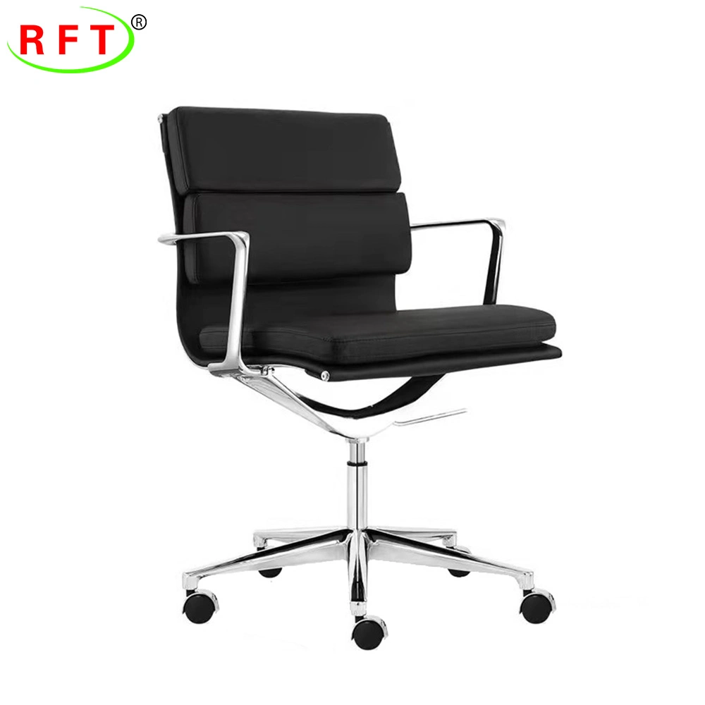 MID-Back Adjustable PU Leather Chair Office Furniture for Staff Manager Meeting with PU Swivel