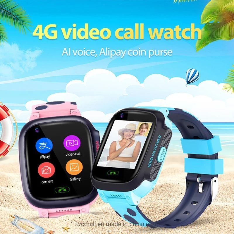 S95H 1,33" en la pantalla del teléfono 4G de los niños Smartwatch Videollamadas Tracker GPS Los niños miran para adolescentes estudiantes - Rosa