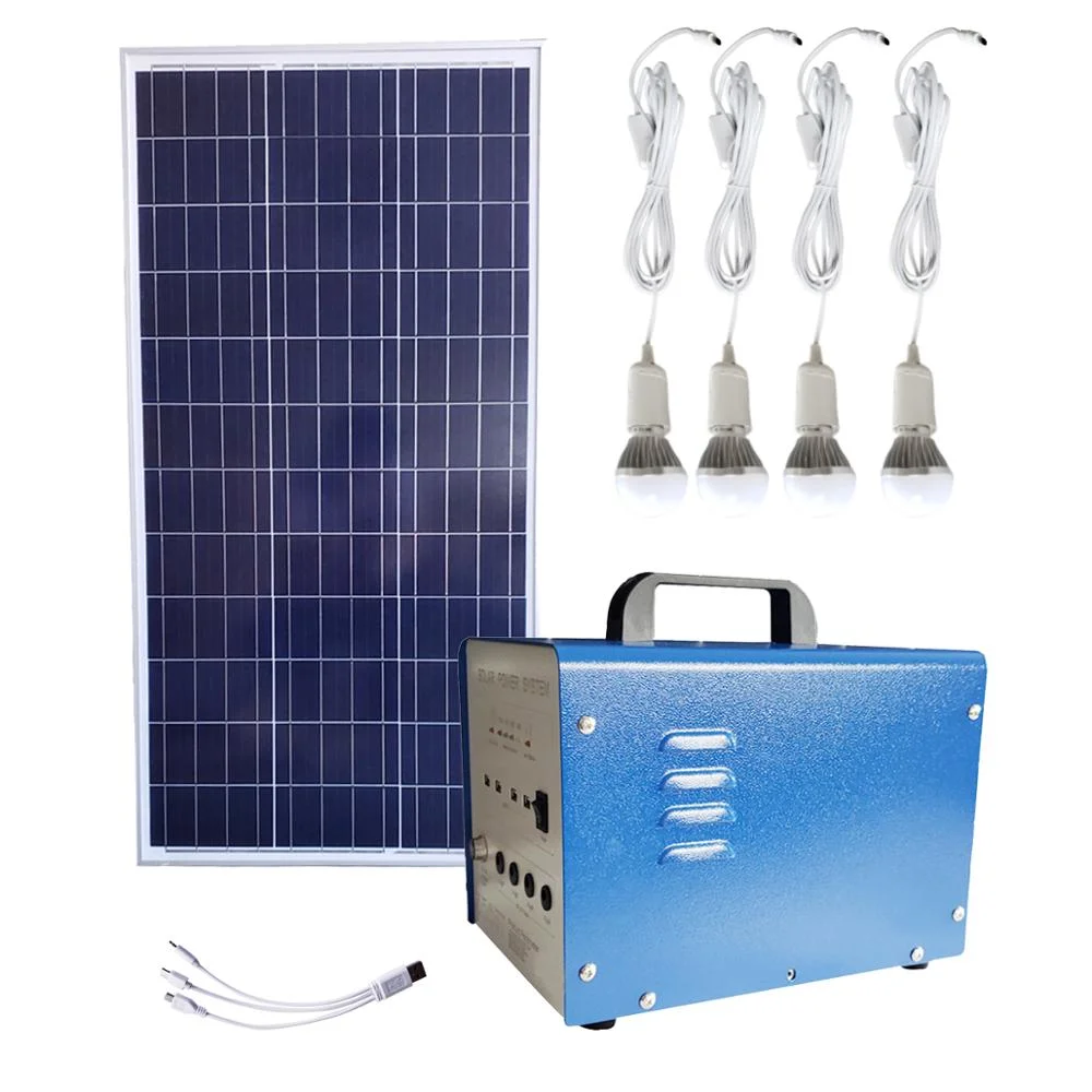 30W Solar PV Panel Energy Home LED Lighting Kits Portable UPS DC Power Suppy System