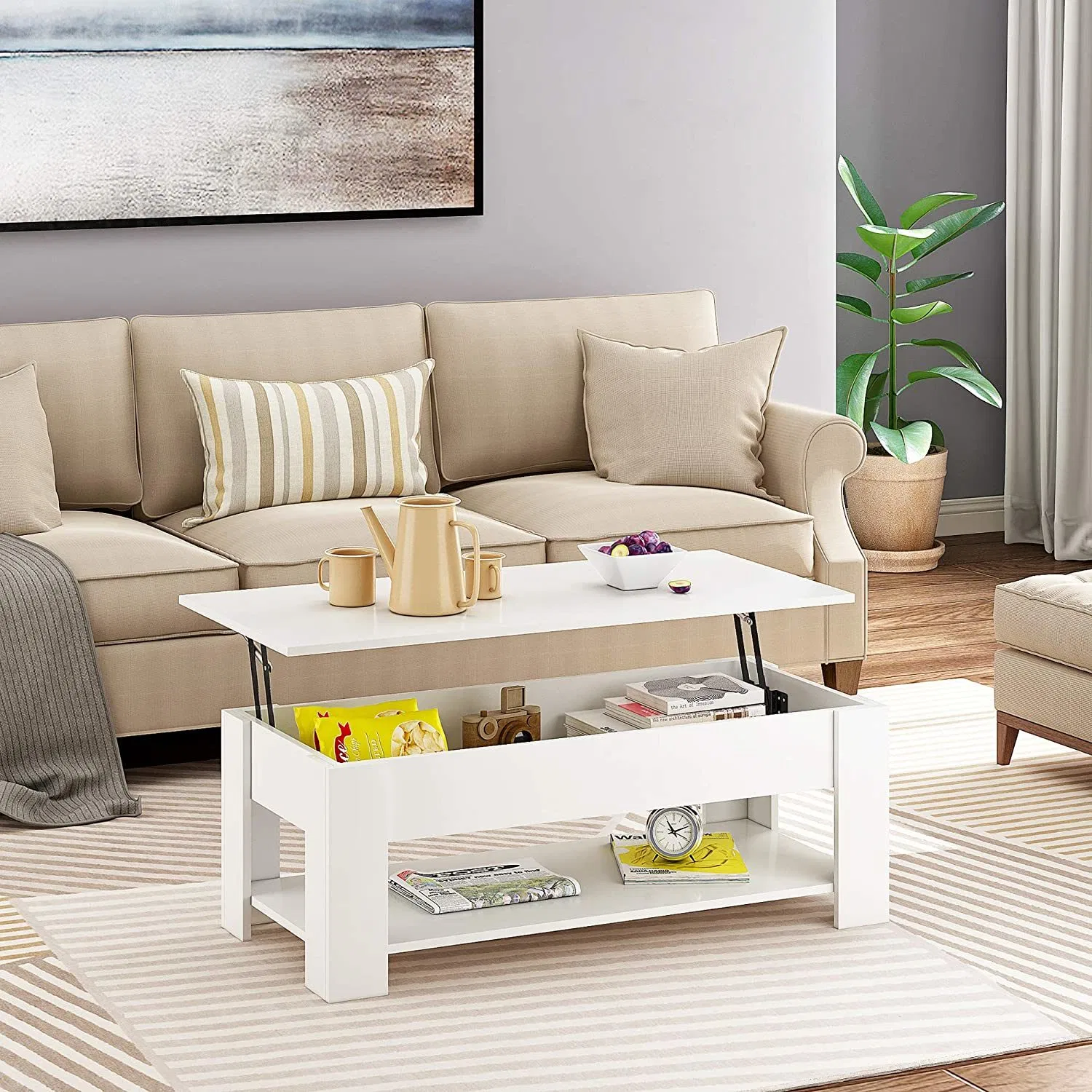 New Style Separate Round Modern Design Furniture Living Room Wooden Base Coffee Table