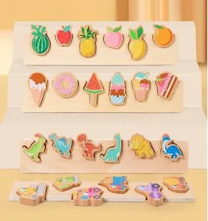 Puzzles en bois de fruits - Jouets éducatifs pour les tout-petits