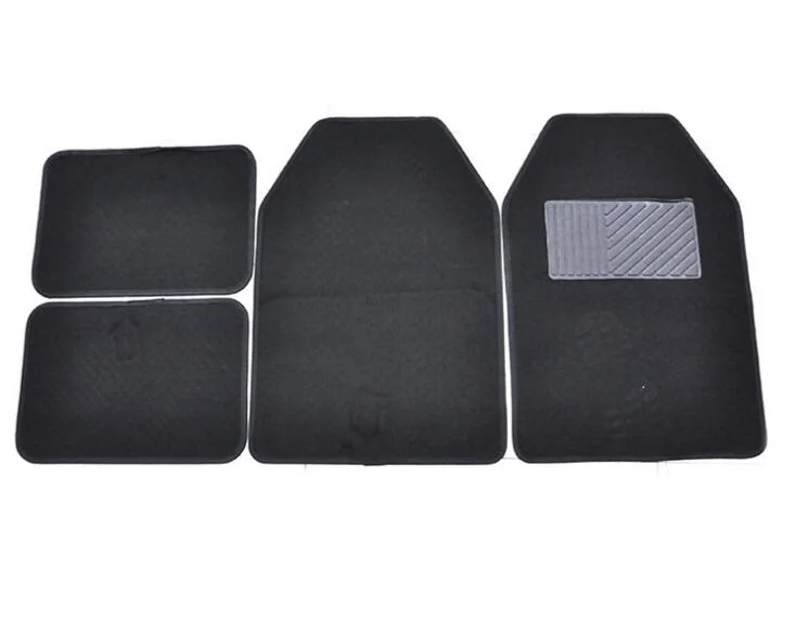 4PCS/Set Car Mats Black المطاط السجاد الأسود مع PVC للسيارة الرياضية متعددة الاستعمالات