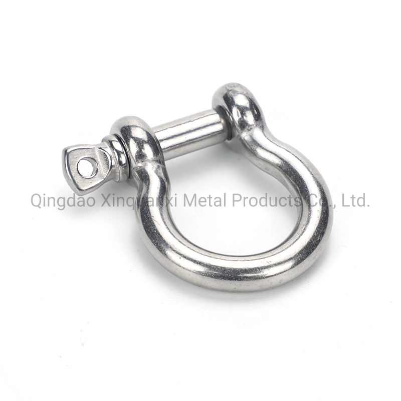 High quality/High cost performance Rigging Hardware Stainless Steel European Type Bow Shackle with Safety Pin