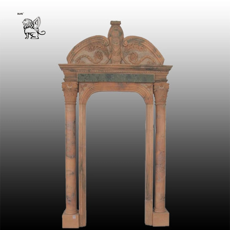 Flower Carved Hall Ornamental Marble Door Frame Mdfy-08