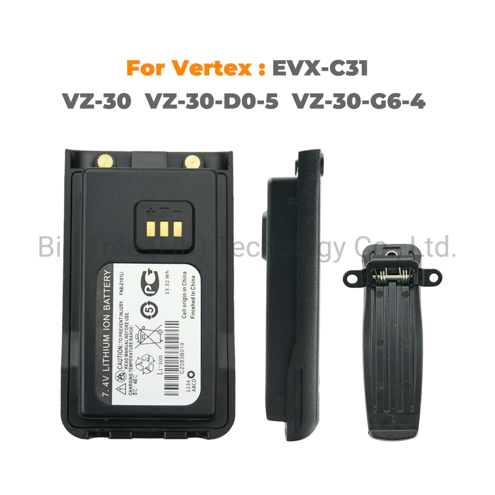 Fnb-Z181li, 7,4V 1800mAh Rádio de Duas Vias Bateria para bateria Vertex Evx-C31 Vz-30 Vz-30-D0-5 Vz-30-G6-4