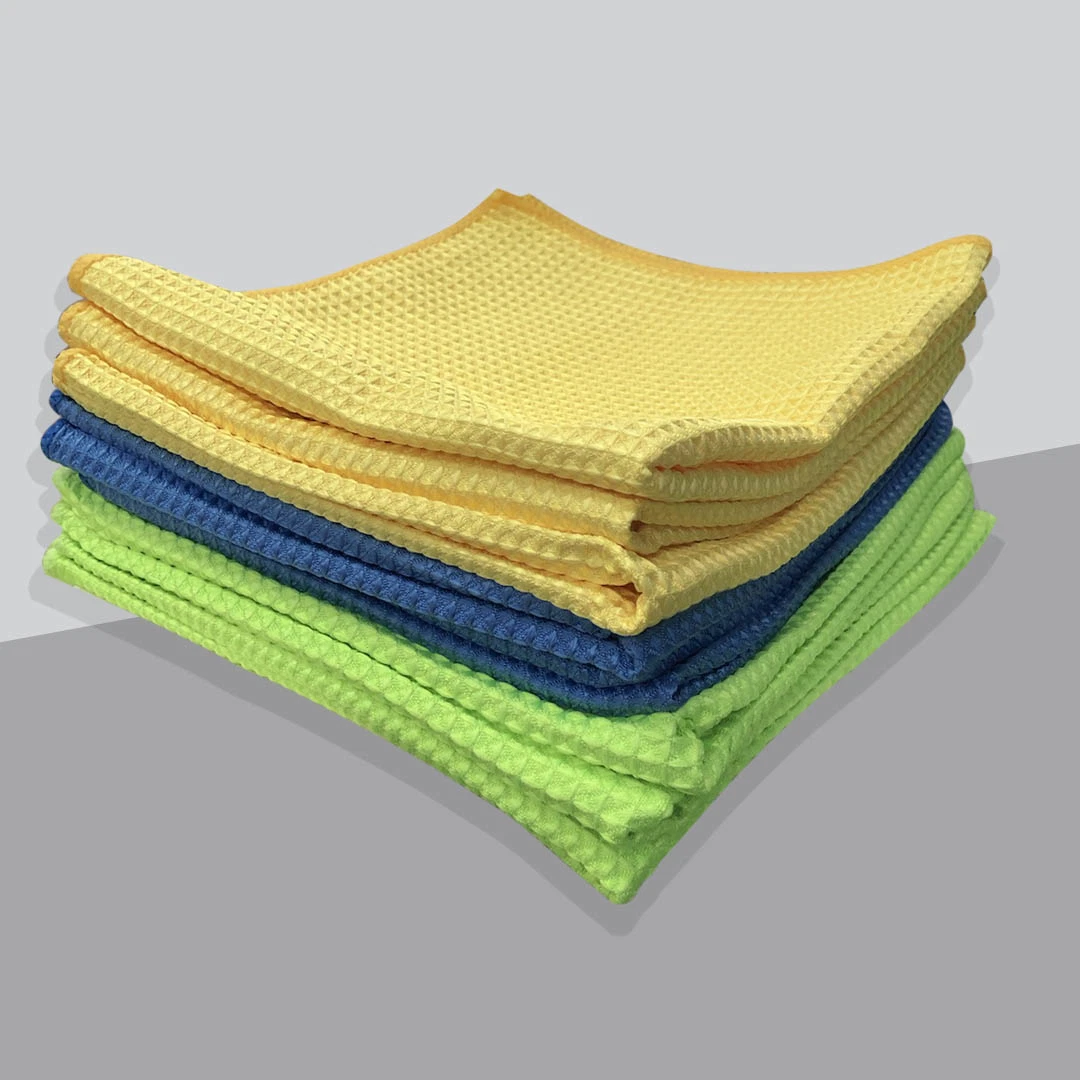 40*40cm Honeycomb Waffle Diseño Textil Toalla de microfibra Lavado de coches