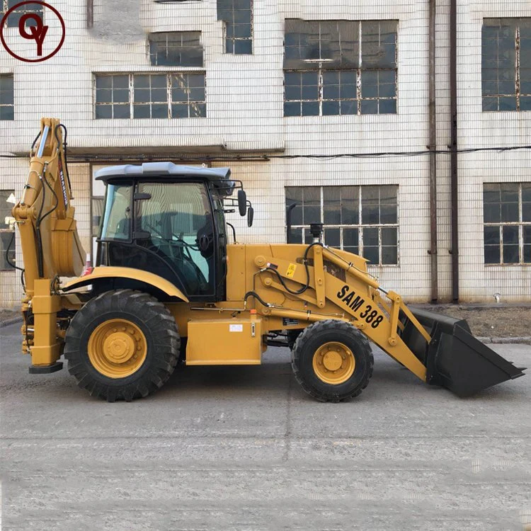 Chinese Mini Excavator Loader Sam388 4WD Side Shift 8ton New Tractor Backhoe Loader for Sale