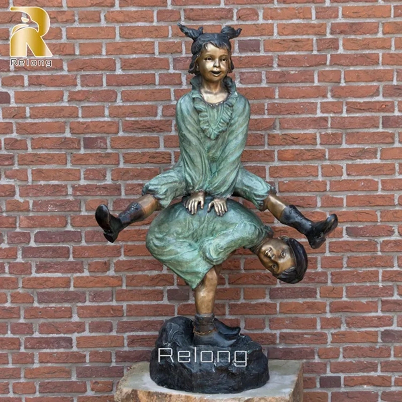 High Quality Modern Metal Bronze Children estátuas Life Size Bronze Escultura de menina