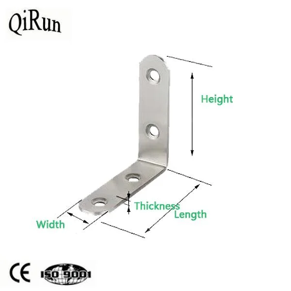 Acier inoxydable épaissi Code d'angle support d'angle de connecteur de meuble 90 Degrés fixations matérielles de fixation