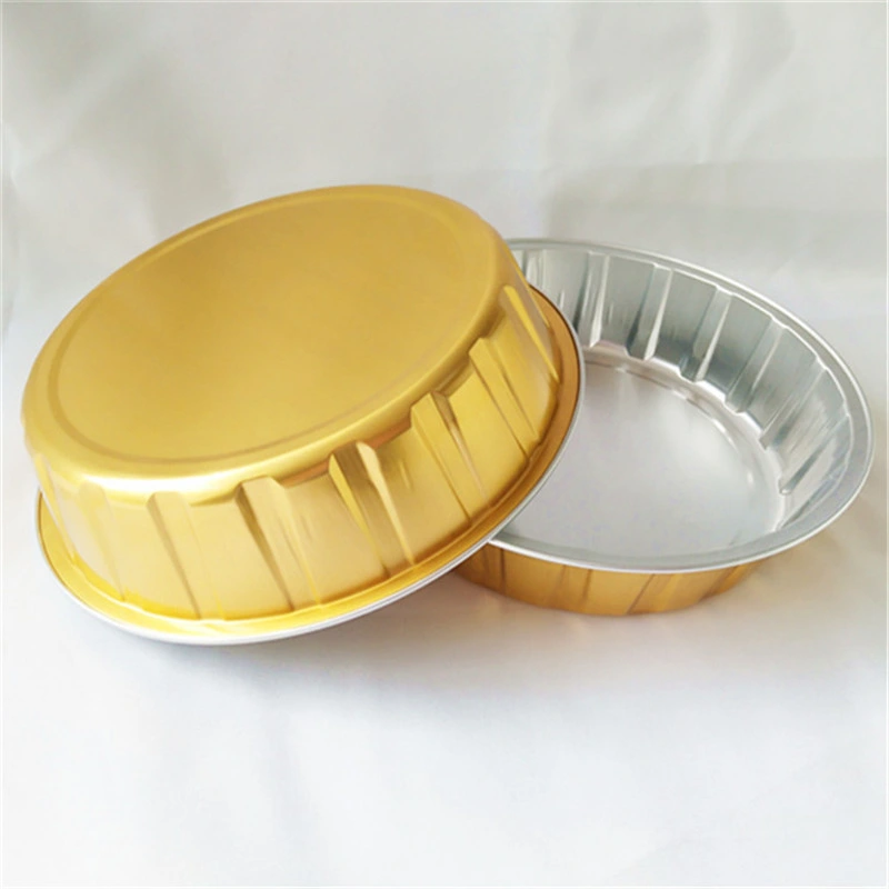 650 ml circulaire en aluminium-Emballage High-End Golden épaississement peut sceller fast food Les couvercles de papier aluminium boîte