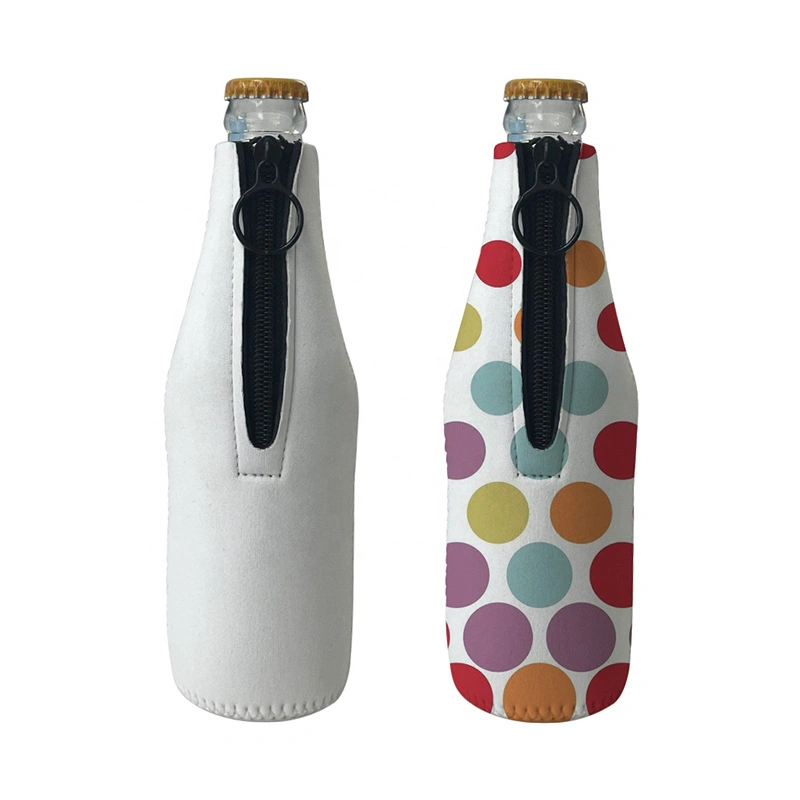 Hot Sale Blanks Waterproof Neoprene Insulated Bottle Beer Holder for Sublimation with Zipper