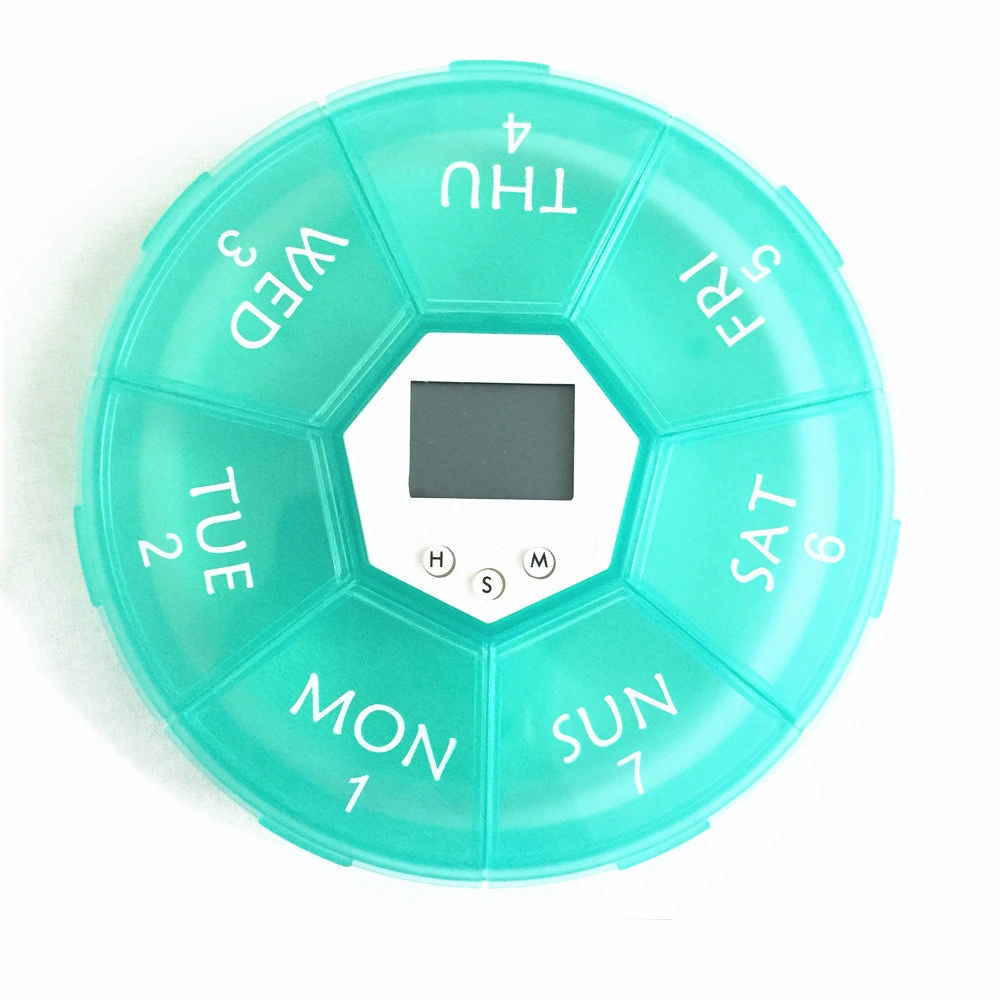 Smart Timing 7 Days Circular Pill Box Electronics Pill Box Alarm Clock Bl10056-1