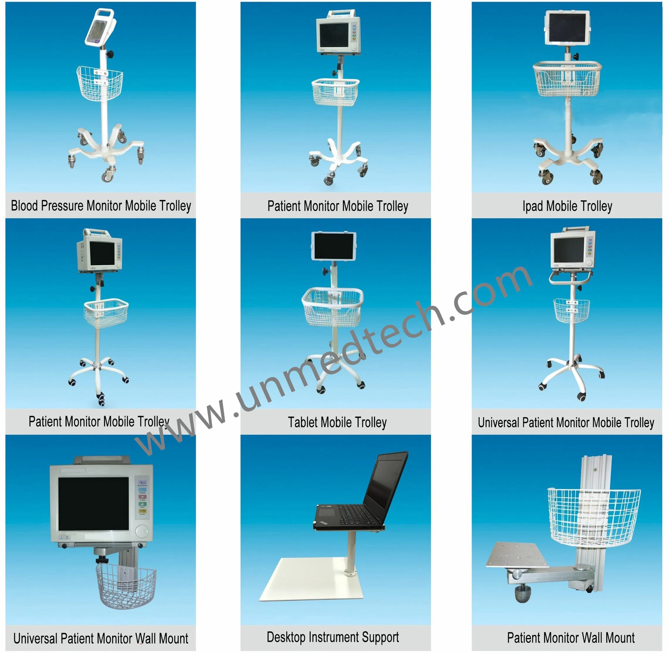 Monitor de paciente del Hospital de medicina de rack de montaje en pared con cesta