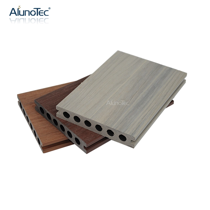 AlunoTec Modern Wood Composite Outdoor Pergola Engineered Decking Hollow China Extruded Decking WPC Flooring