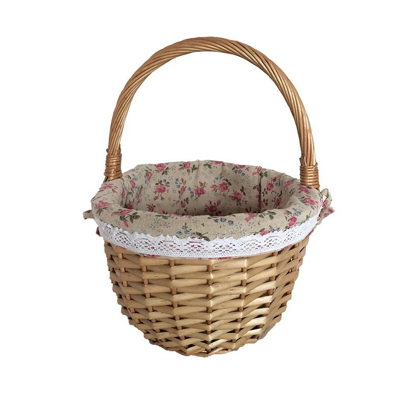 Wholesale/Supplier Willow Basket with Handle Lining Storage Fruit Picnic Baskets