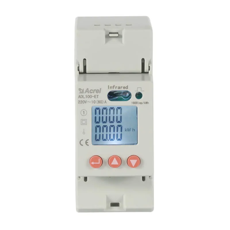 Acrel Adl100-E 2p Single-Phase Multifunction Energy Power Meter with Double Tariff, Current 10 (60) a Communication Infrared RS485 Modbus-RTU for EV Charger