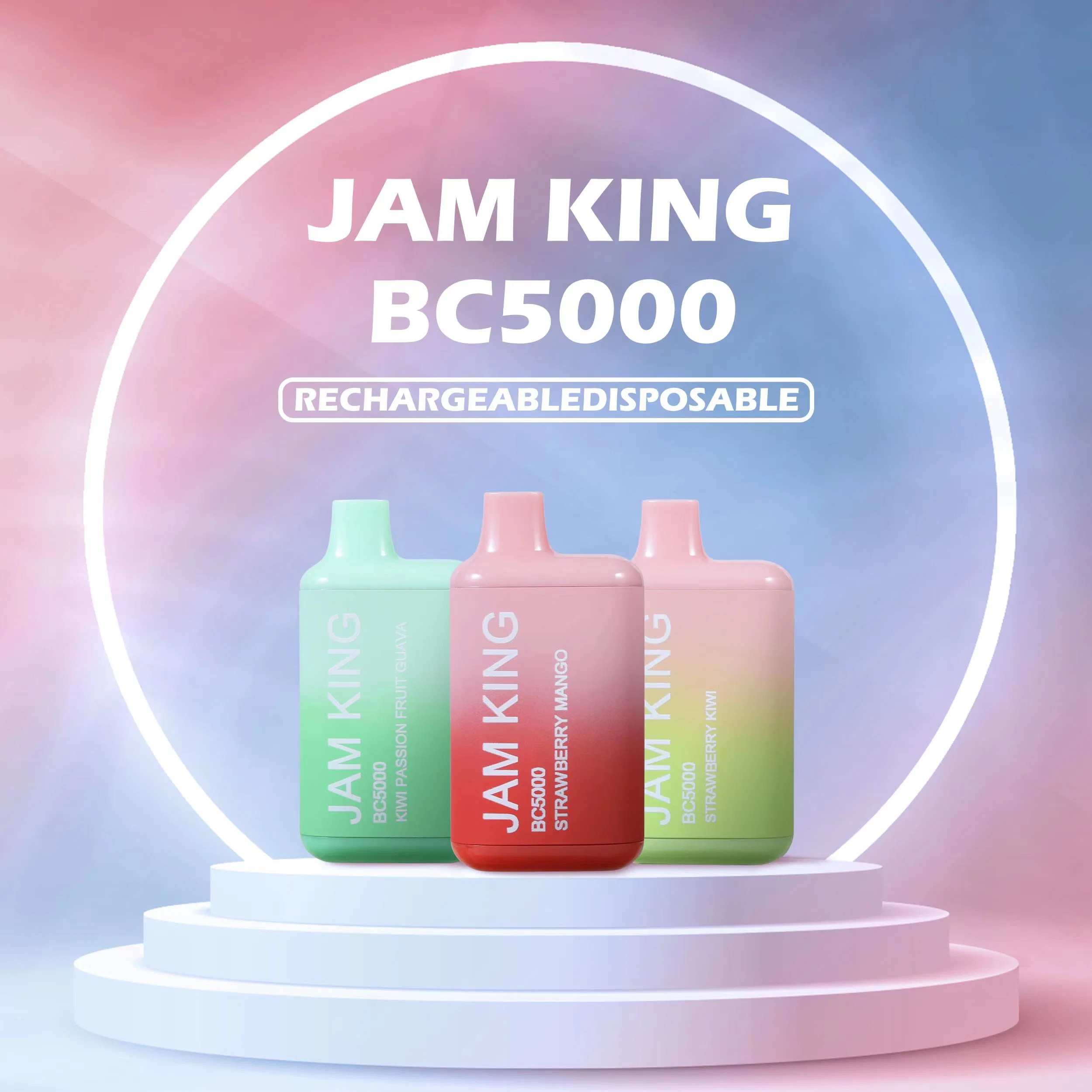 Vários sumos de fruta aromatizado Puff Bar Jam Rei BC5000 Puffs Vape descartáveis 13ml vaporizador grossista Cartucho Vape