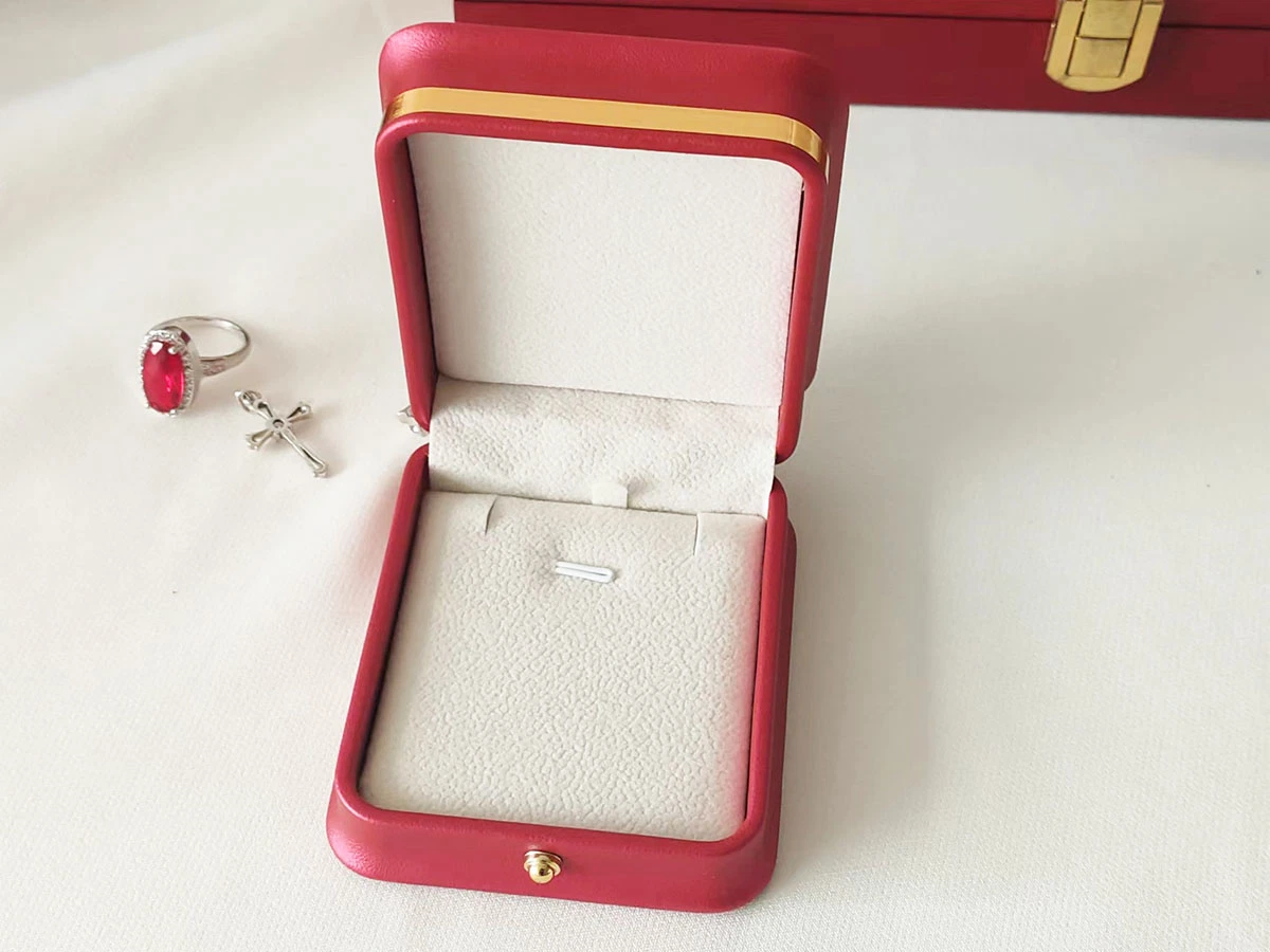 PU Leather Jewelry Case Leather Gift Storage Box Watch Holder