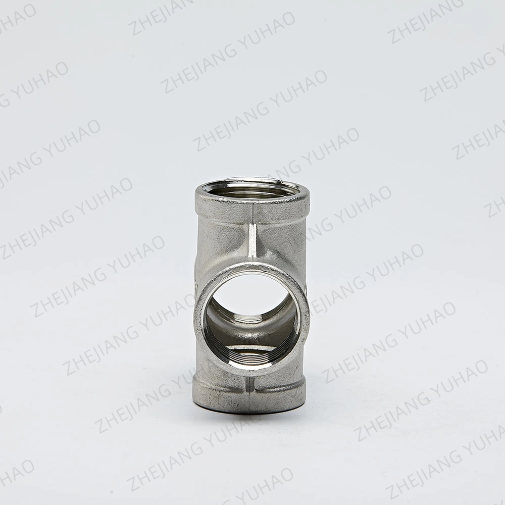 DN15 to DN100 Thread Cross Stainless Steel 304/316L Grade 4 Way Tee