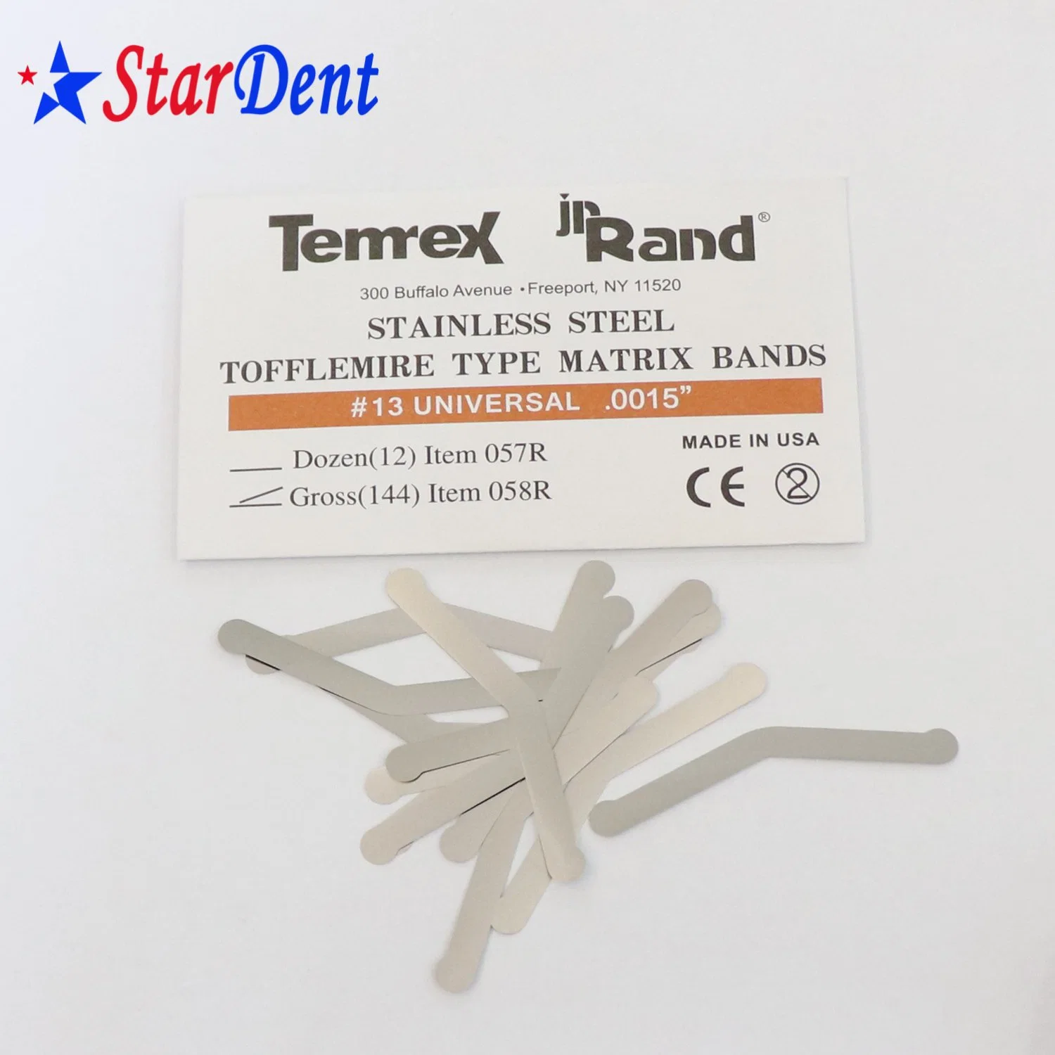 Dental Steel Matrix J Bands de l'équipement de diagnostic chirurgical médical de laboratoire médical de clinique d'hôpital dentaire.