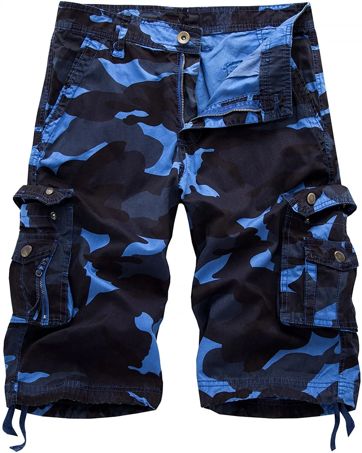 Colocar Comouflage relajado al aire libre Camo Cargo Shorts para hombres