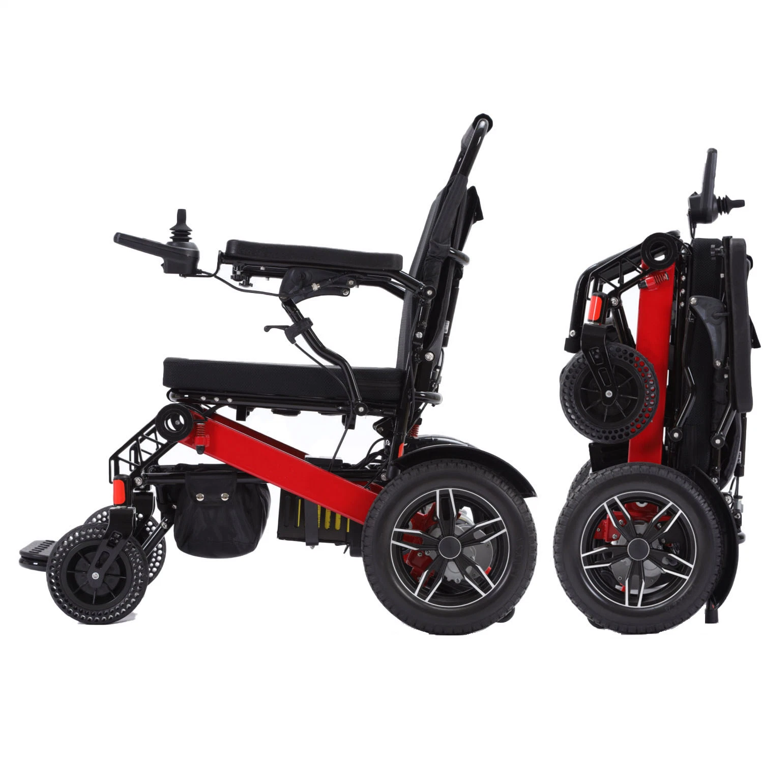 Loading 150kg Lightweight Electric Wheelchair Foldable Disabled Wheel Chair with Adjustable Back