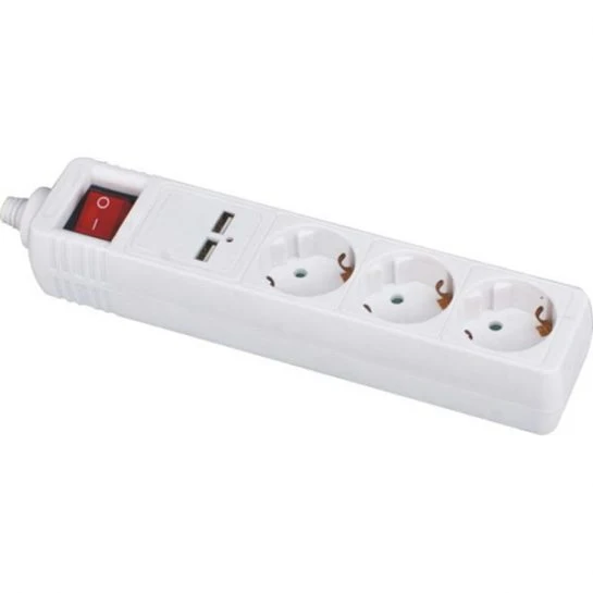 Trade Assurance 3 USB Power Strip EU Type European Extension Socket Surge Protector