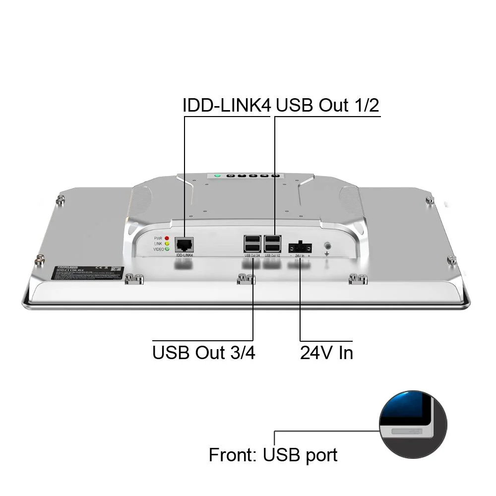 15.6 Inch Embedded Industrial Panel Touch Monitor IP65 Waterproof&Dustproof Capacitive Touch Industrial Display with RJ45 Idd-Link4