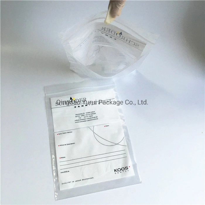 6*9 LDPE Pathology Transport Envelope Medical Lab Biodegradable Biohazard Trash Collection Kangaroo Type Specimen Bag with Pouch