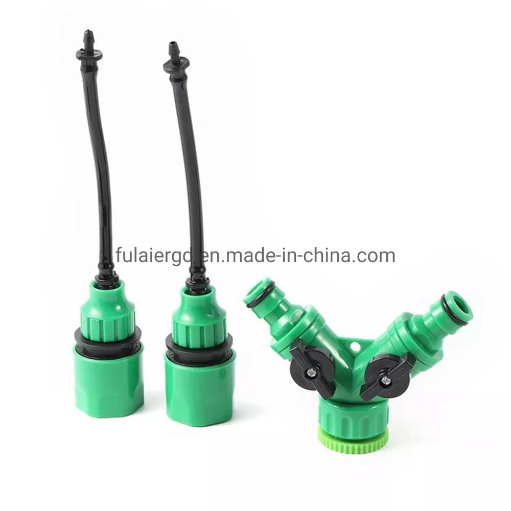 Y-Type Tap Connectors with Quick Adapter Garden Irrigation Water Splitter for 1/8 Inch Hose