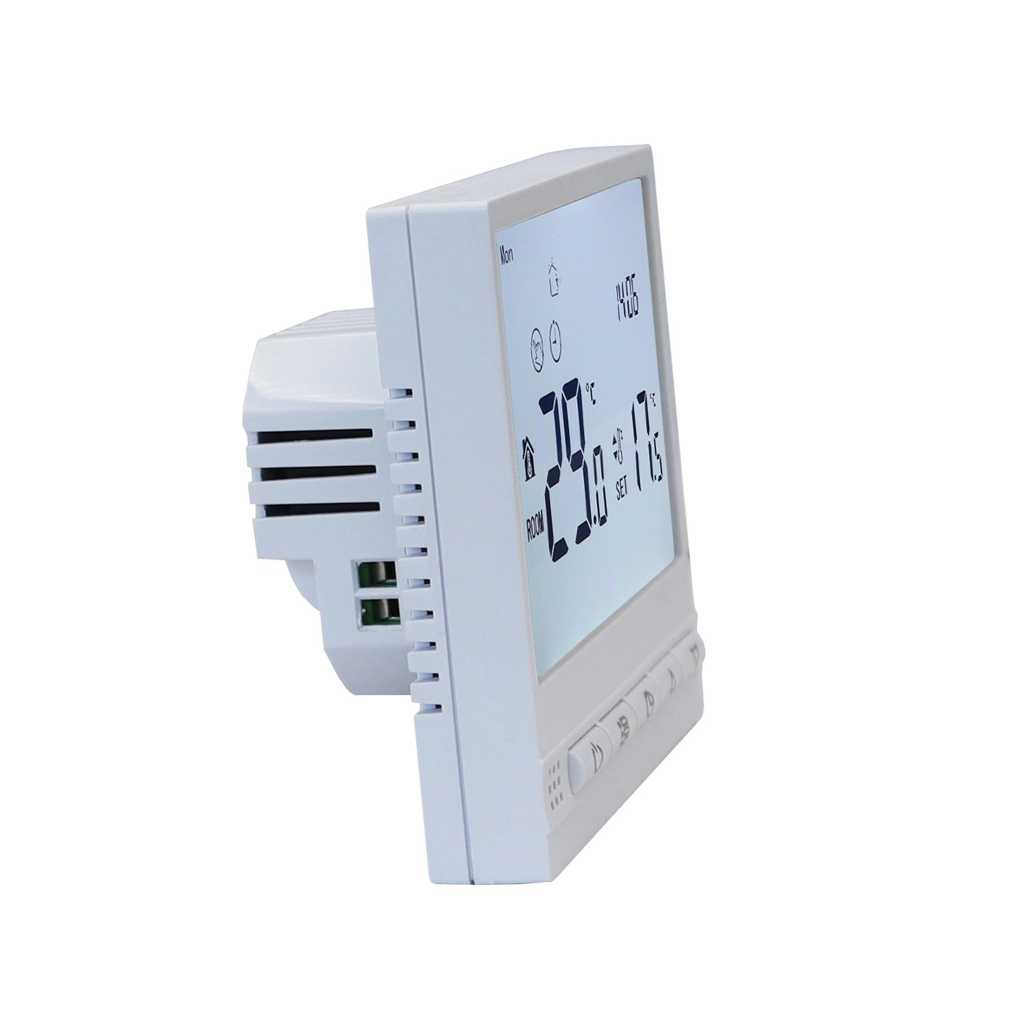 Botón estilo pantalla LCD grande termostato de calefacción de suelo programable con MANDO a distancia DE LA APLICACIÓN Smart WiFi