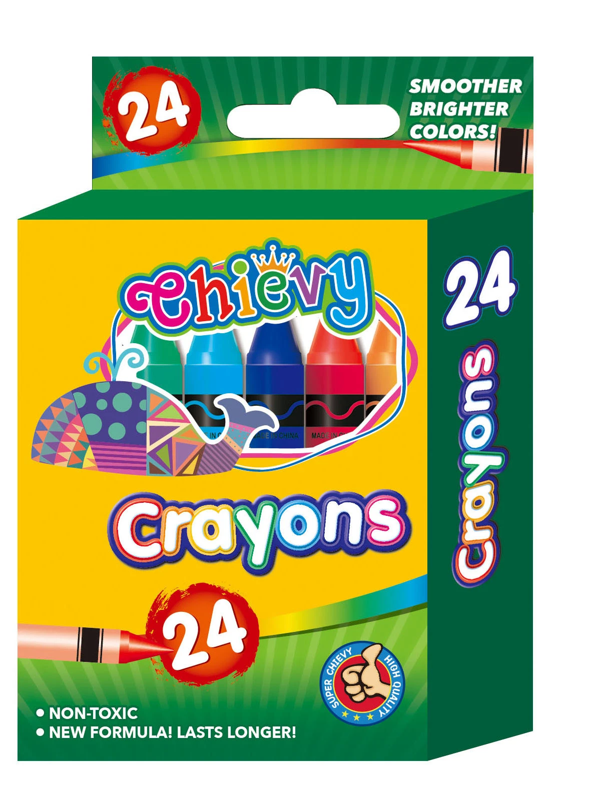Crayola 24 PCS Glitter Neon Crayons Wholesale/Supplier Art Stationery Safe Non-Toxic for Kids Children Drawing