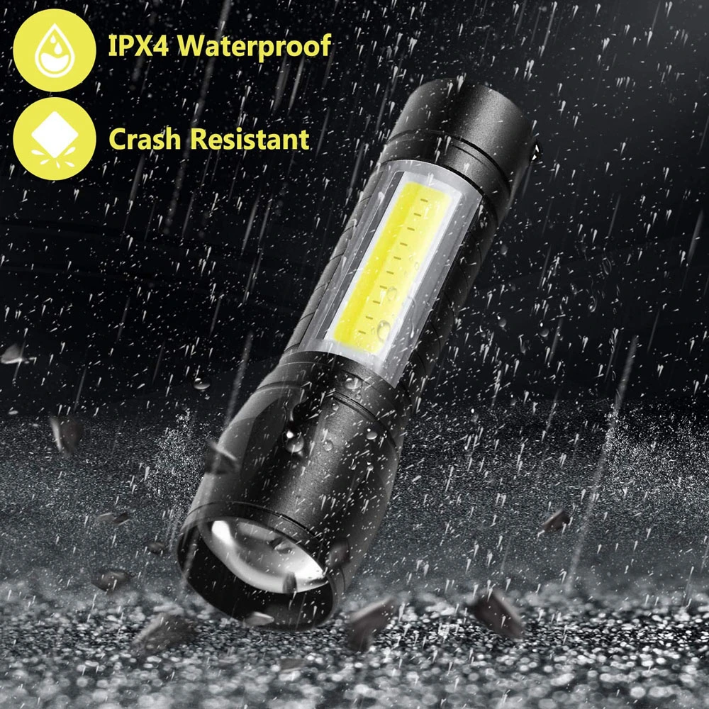 Super Bright Handheld Pocket with COB Side Searchlight High Lumens LED Flashlight