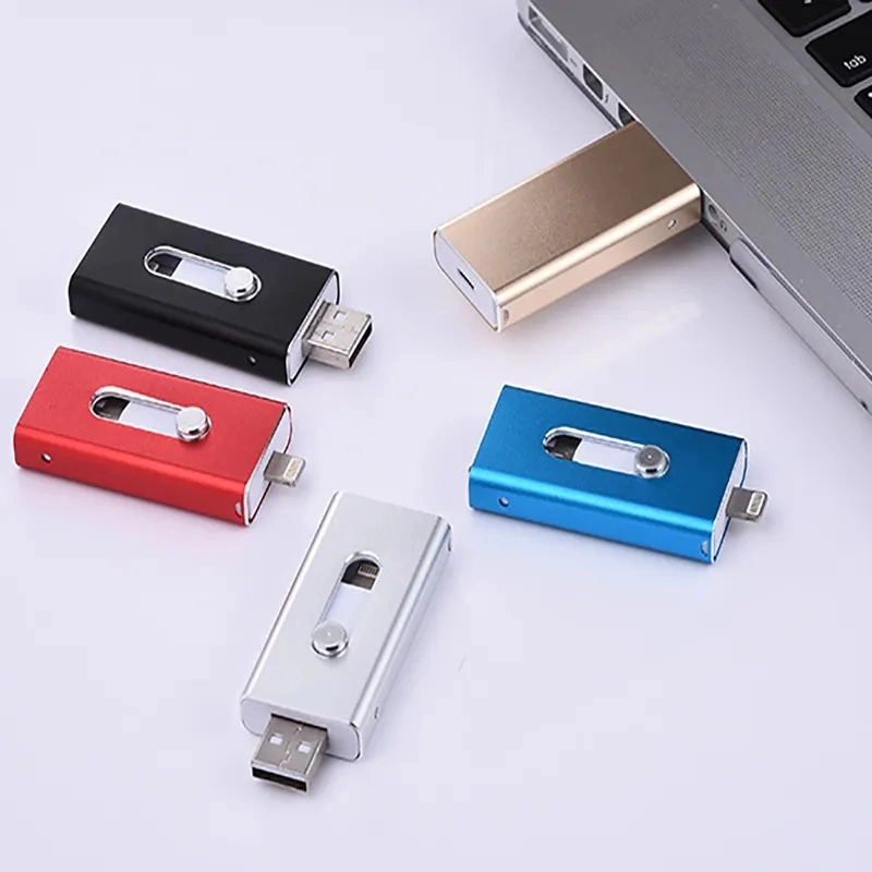 Customized Logo High Speed 4 in 1 Sliding Retractable Smart Phone OTG USB 3.0 8g Flash Memory Stick Pen Drives for Online Retailer USB Flash Drive U Disk