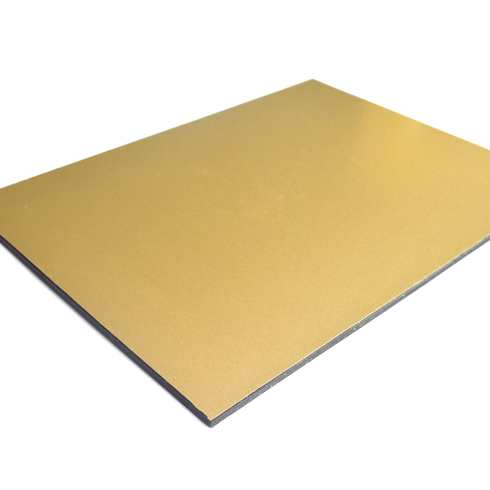 Superfície de cor amarelo sólido PE Aluminum Composite Material de construção ACP do painel de revestimento de paredes