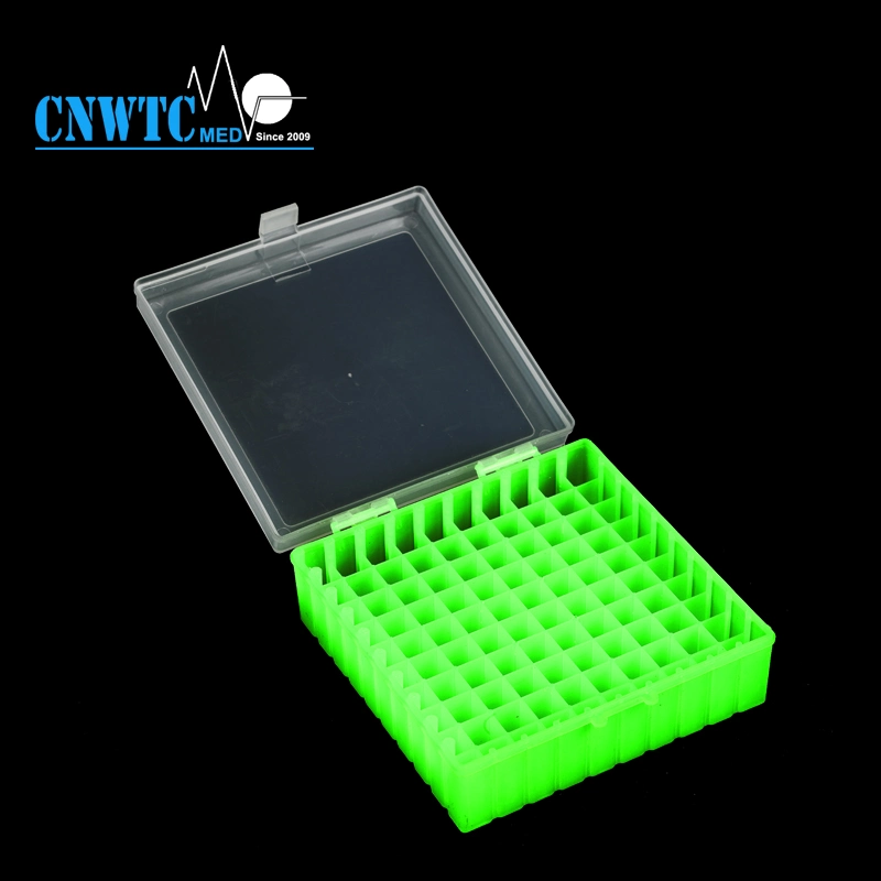 Material de laboratório para PC tubo criogénico com suporte criotuvial de 2 ml e 81 poços Caixa