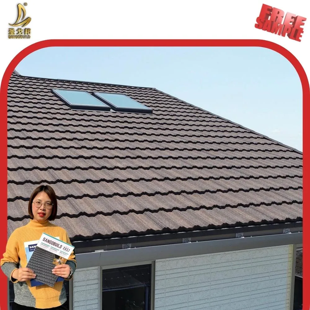 Tuile Toitur Colour Stone Coated Metal Aluminum Roofing Sheet Roof Tiles for Shingle House Villa Corrugated Steel Roofing Sheet