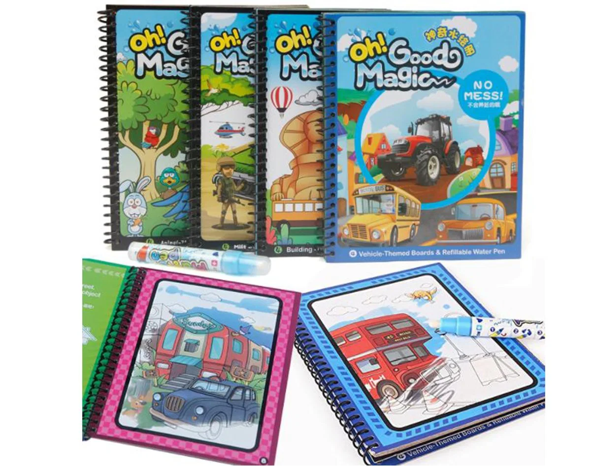 Personaliza los distintos tipos de niños reutilizables del lienzo de acuarela Libros y Libros