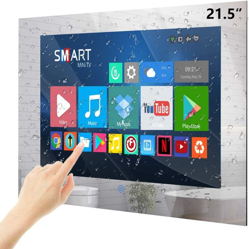 21.5 Inch Bathroom LED Android Mirror TV Waterproof and Anti-Fog Smart TV Bathroom Mirror Waterproof TV with Lights LED