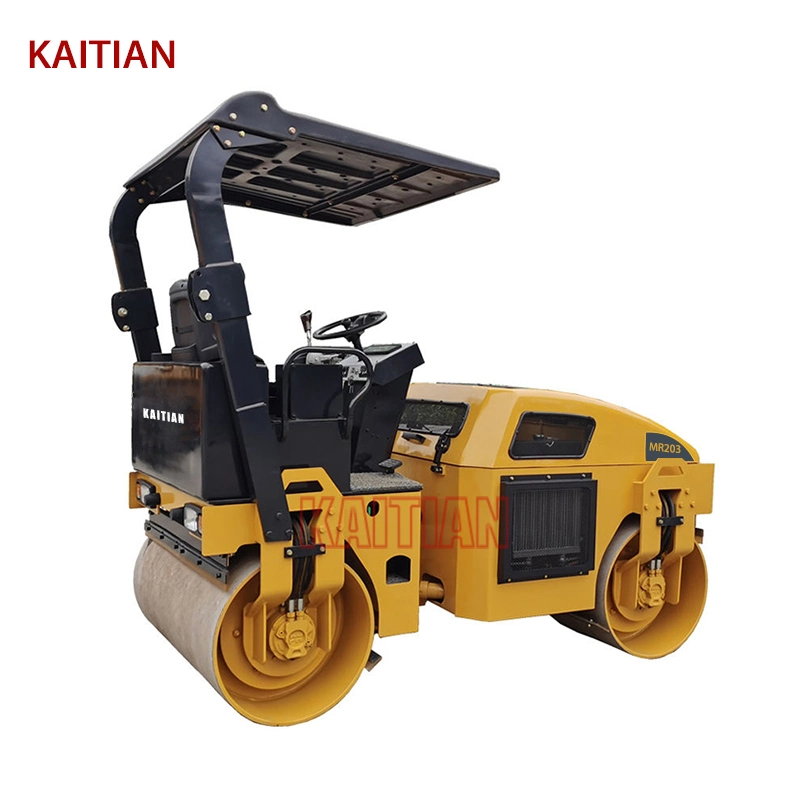 China Mini Diesel Compactor Machine Vibratory Road Roller with Diameter Smooth Drum Use for Asphalt