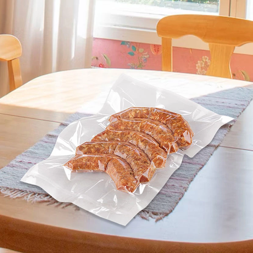 BPA Free Nylon Compostable Biodegradable 3 Side Seal Flat Retort Pouch Embossed Vacuum Storage Bag for Meat Frozen Food