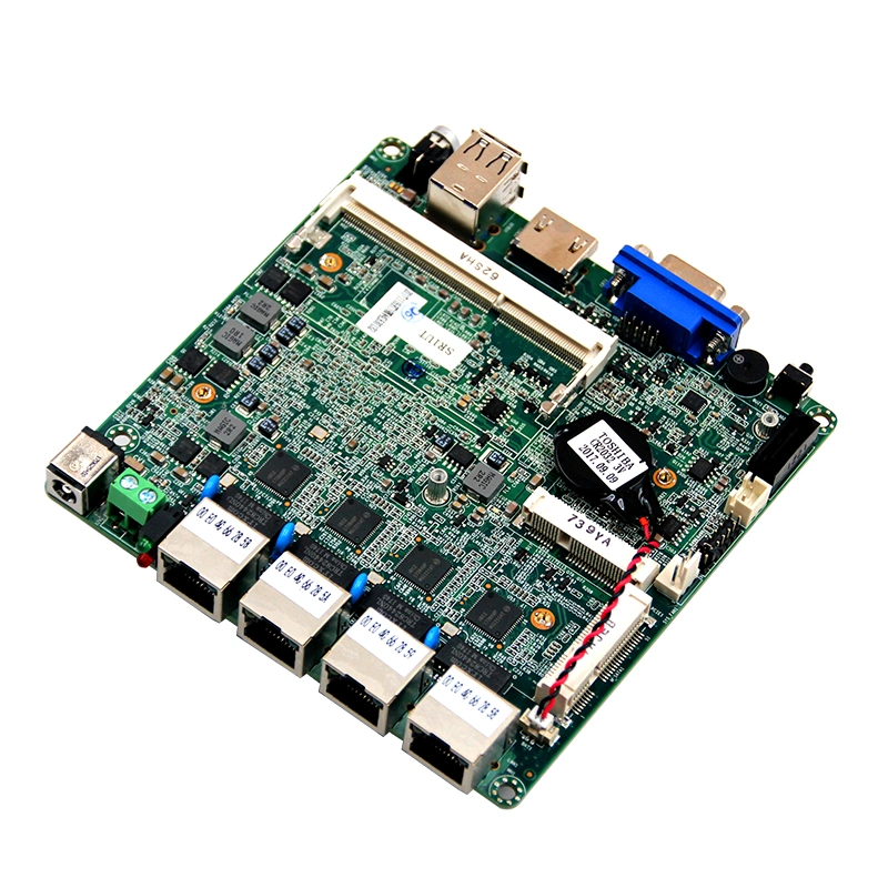 Computer Motherboard Desktop VGA 4LAN SATA Mini PC Board HD Display DDR3 2USB CPU DC 12V Mini PC Barebone