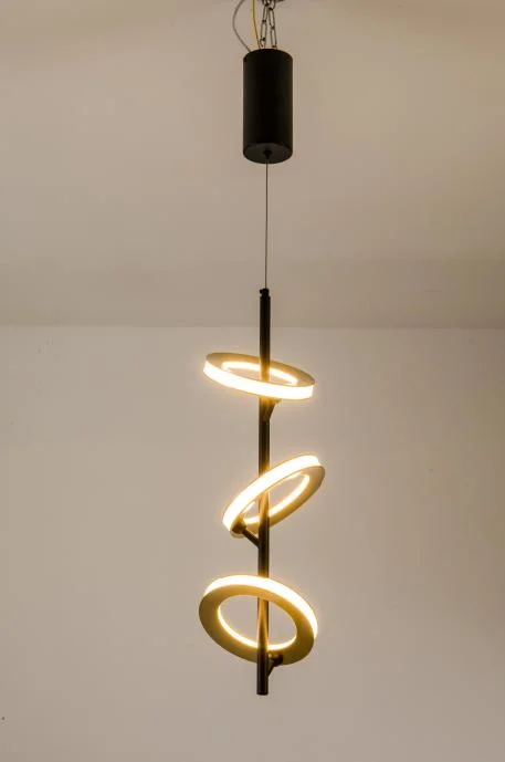 Masivel Fábrica de iluminación de doble anillo de metal moderno diseño+Acrílico colgante de LED de luz para Restuarnt Office Coffee Bar