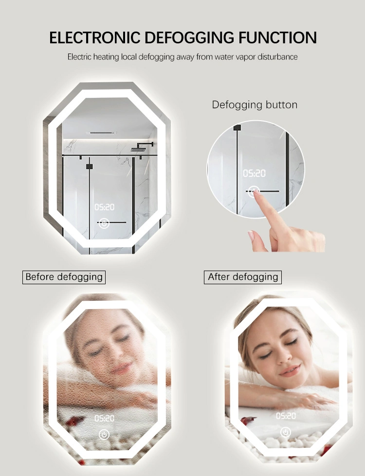 LED directa de fábrica LED de cuarto de baño Espejo Espejo Makeup Organizer Box espejo con luz LED