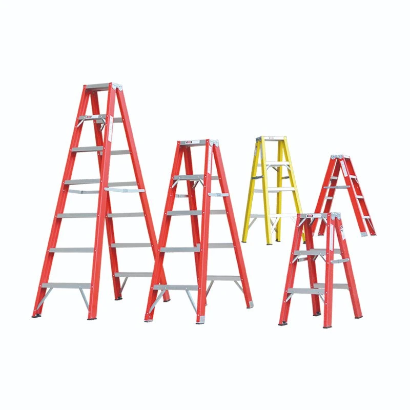 EN 131 Fiberglass Insulation Double Sided A Frame Aluminum Step Ladder